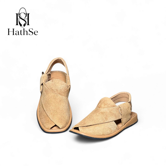 Honey Camel Premium Comfort Suede Peshawari Chappal