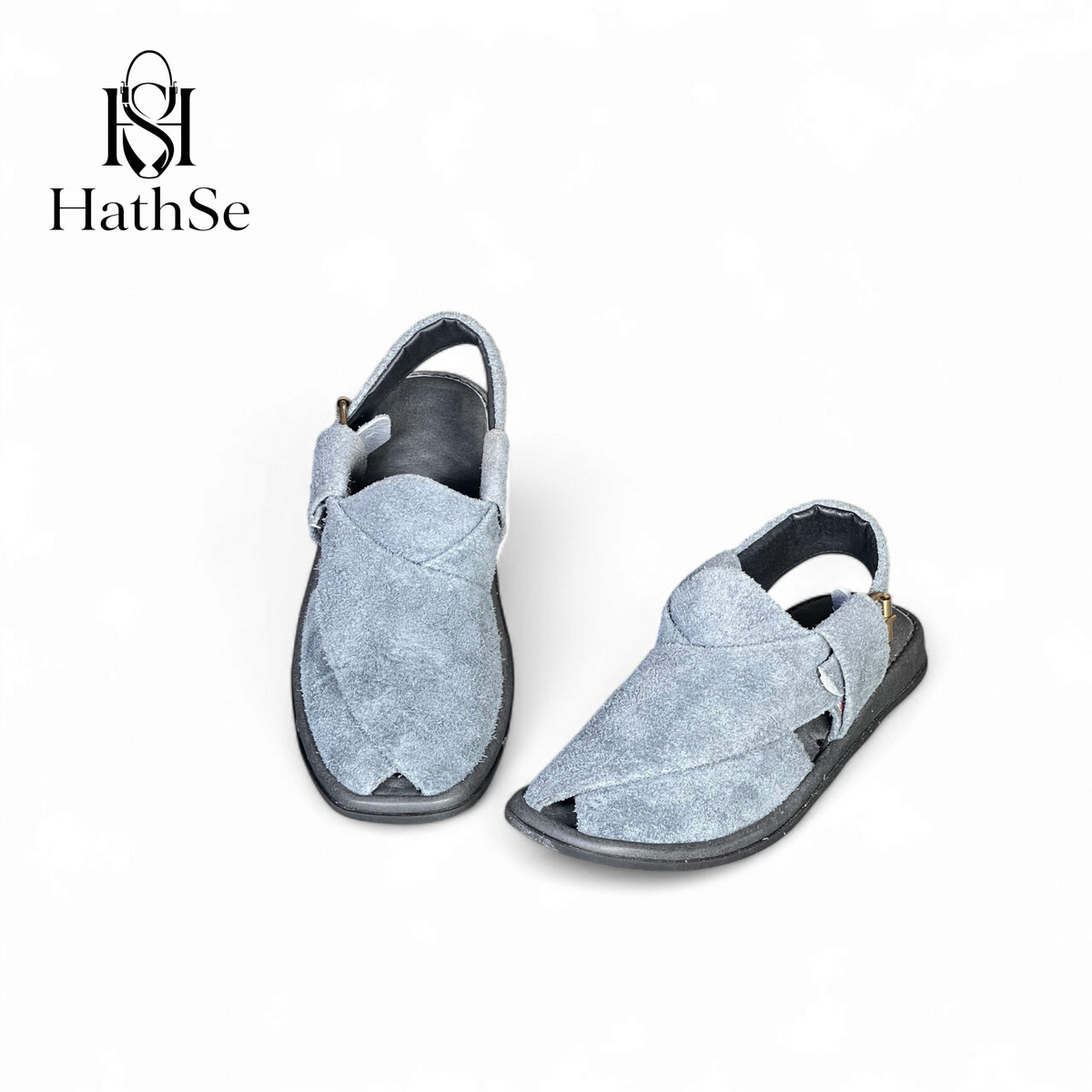 Sky Blue Premium Comfort Suede Peshawari Chappal