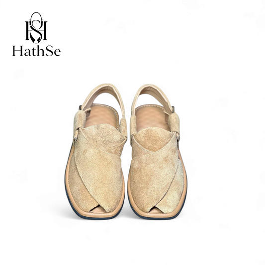 Honey Camel Premium Comfort Suede Peshawari Chappal