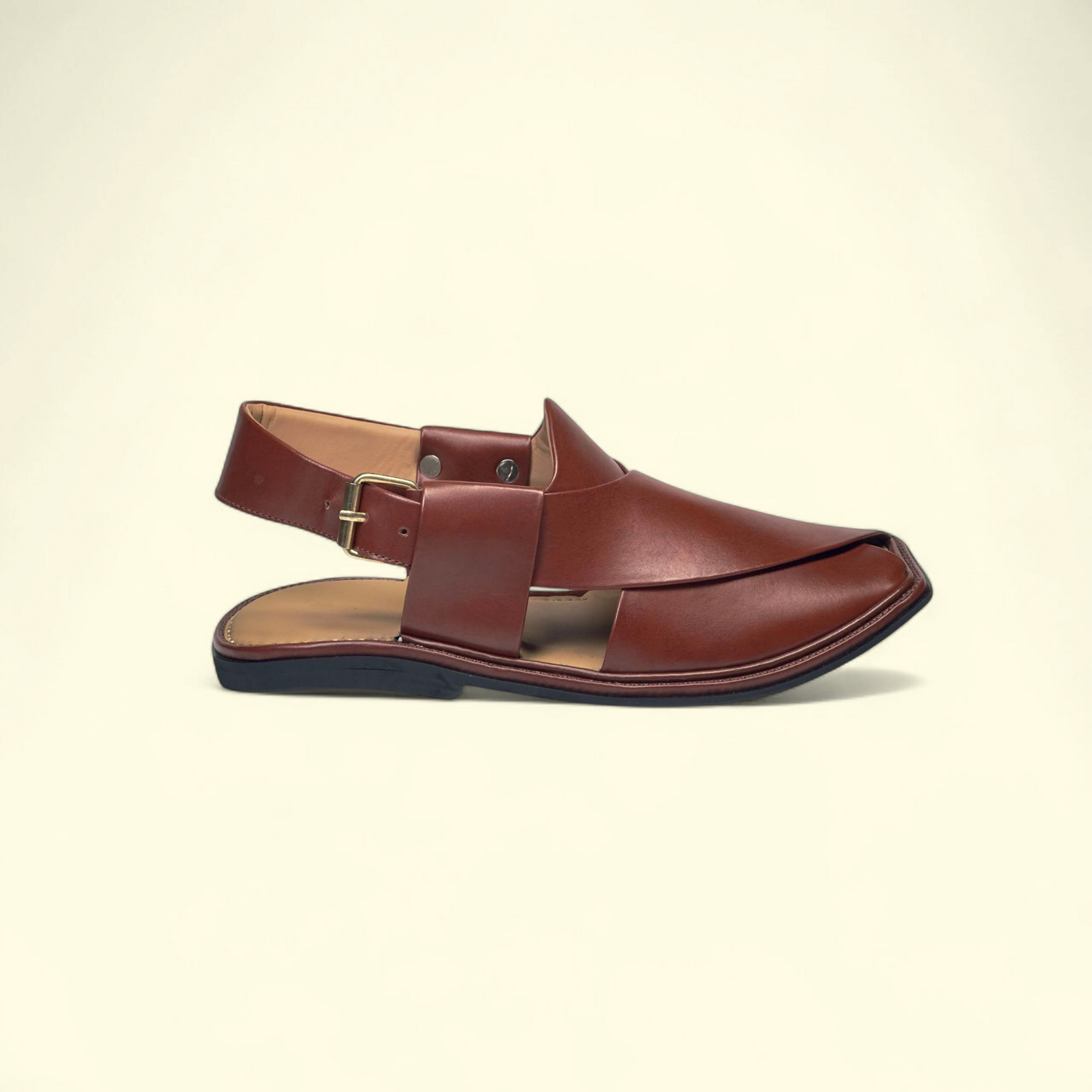 Mustard Brown Smart Zalmi Peshawari Chappal | Premium Leather